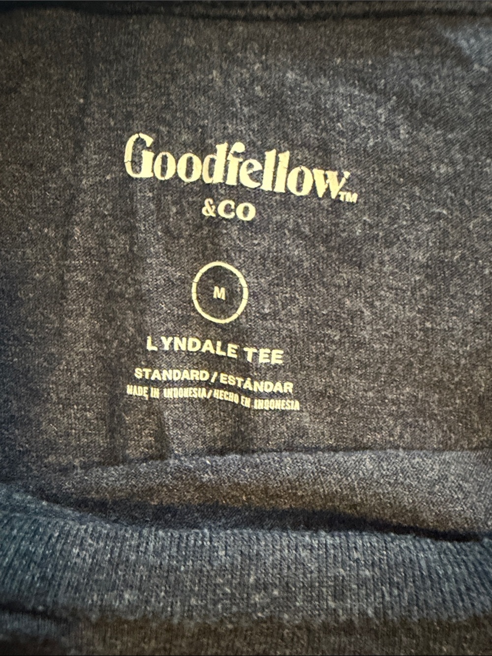 Goodfellow & Co Men's Dark Blue Lyndale Tee Crewneck T-Shirt